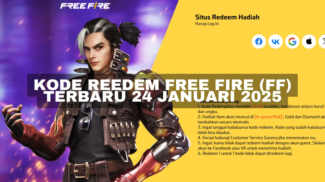 Kode Reedem Free Fire (FF) Terbaru 24 Januari 2025