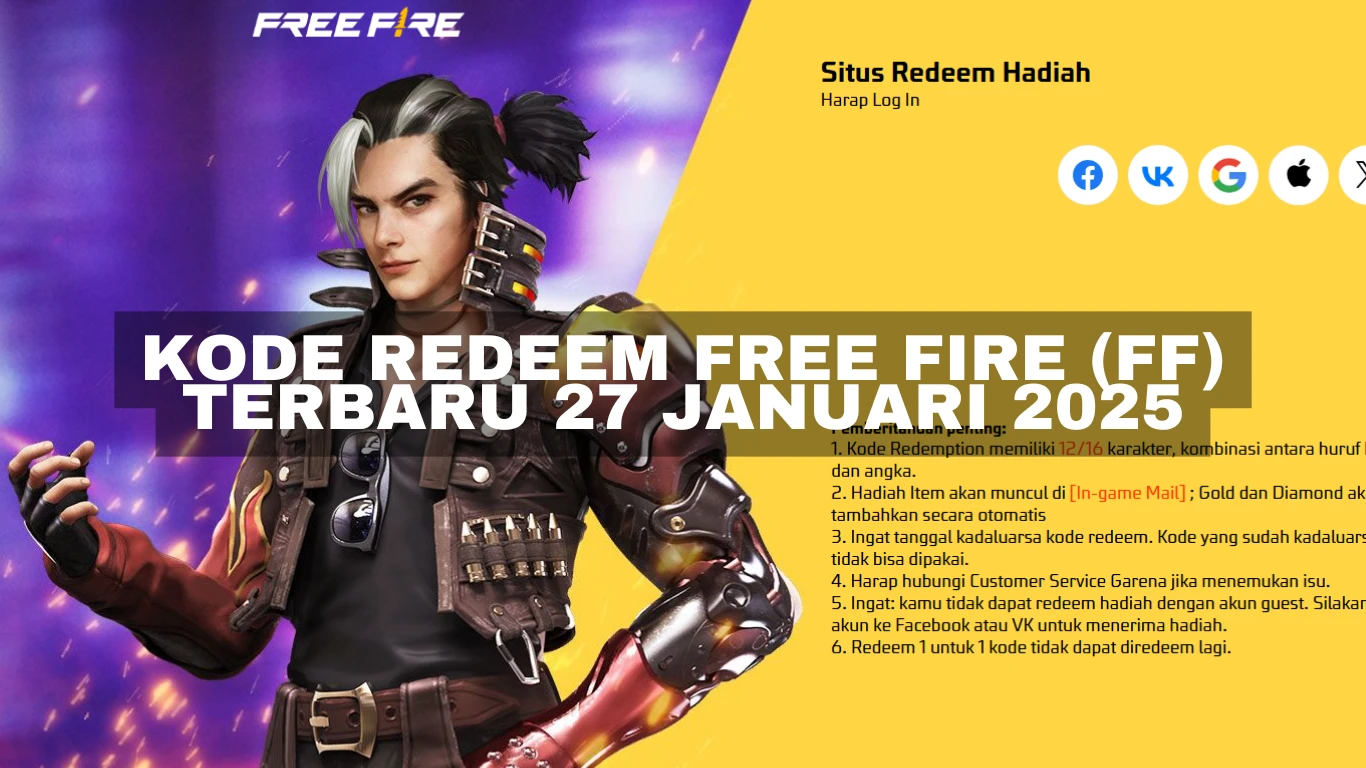 Kode Redeem Free Fire (FF) Terbaru 27 Januari 2025