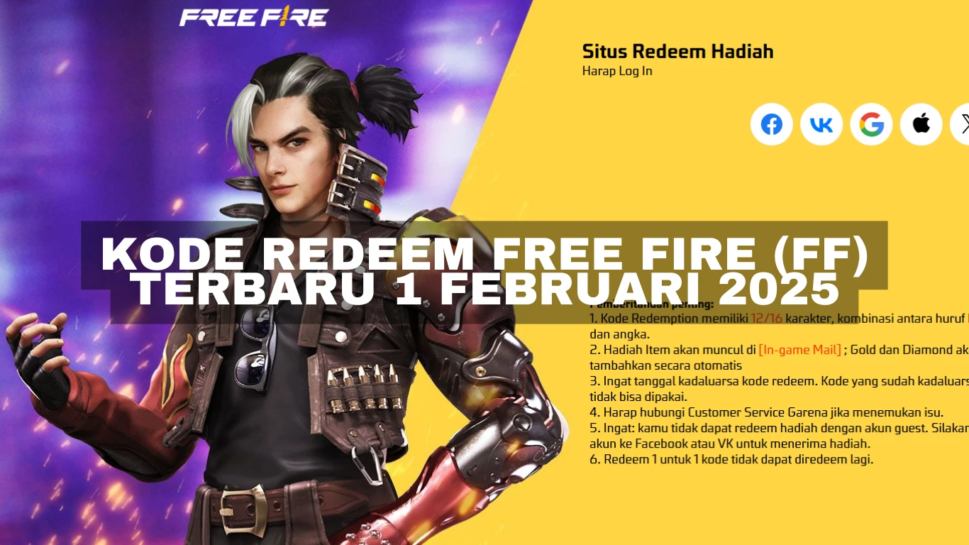 Kode Redeem Free Fire (FF) Terbaru 1 Februari 2025