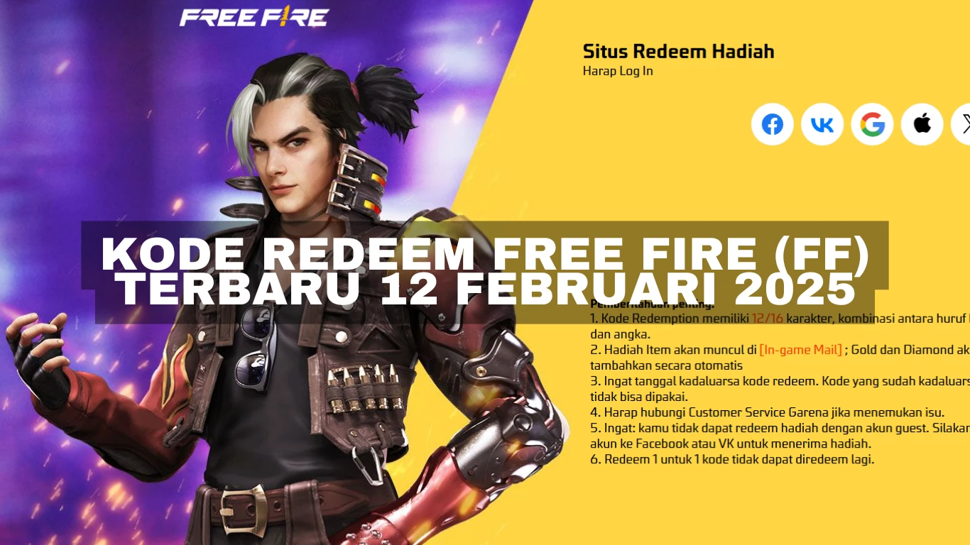 Kode Redeem Free Fire (FF) Terbaru Hari ini 12 Februari 2025